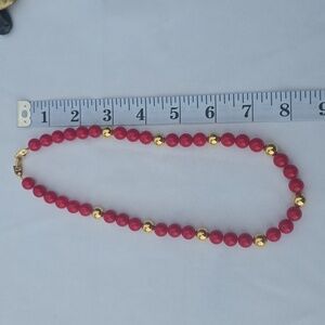 Elegant Red and Gold Beaded Necklace
